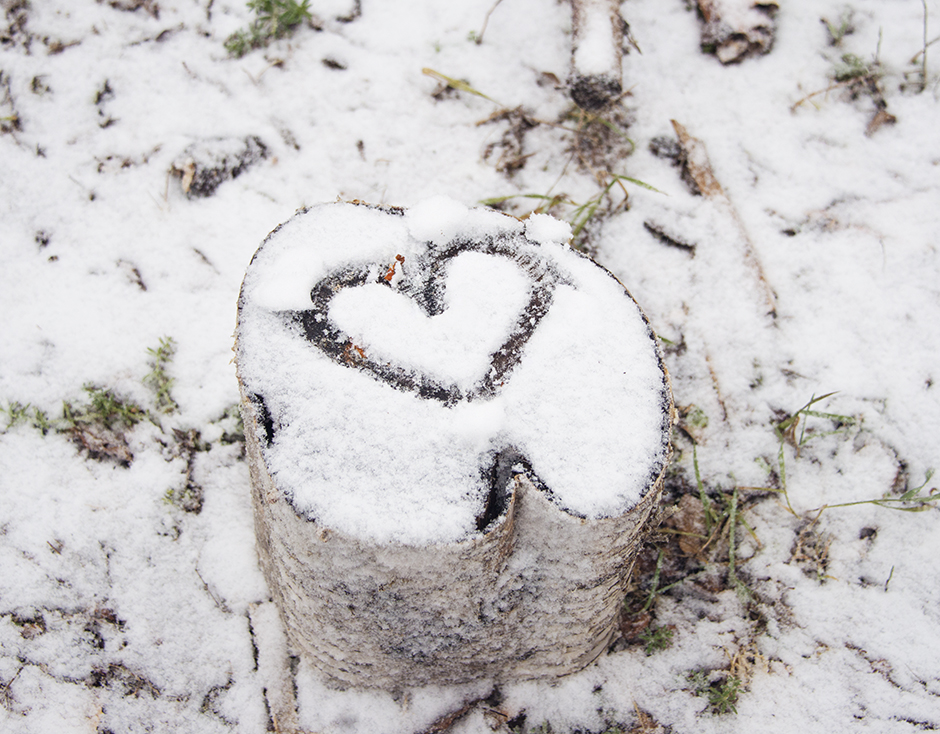 Hjärta i snö